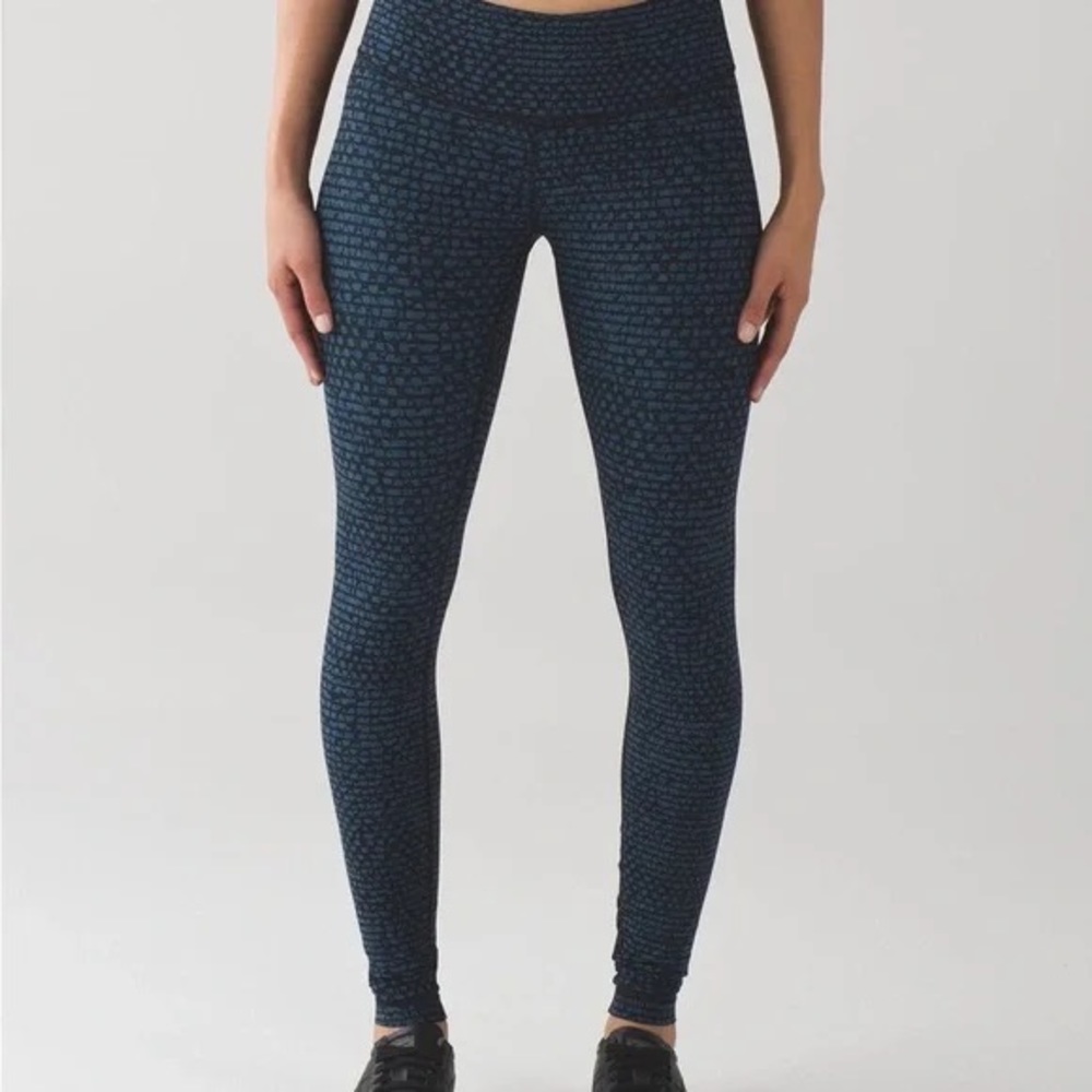 Lululemon Wunder Under Pant III Shatter Weave Desert Teal Alberta Lake size 4